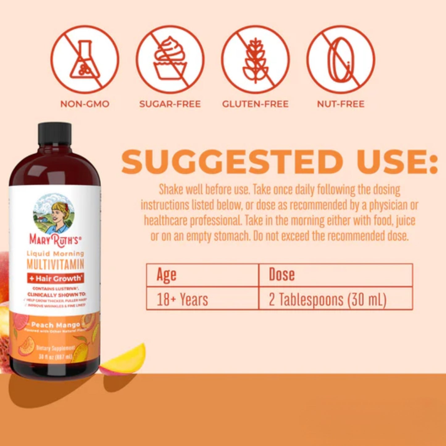 MaryRuth's Multivitamin + Hair Growth (450ml / 15.2 fl oz)